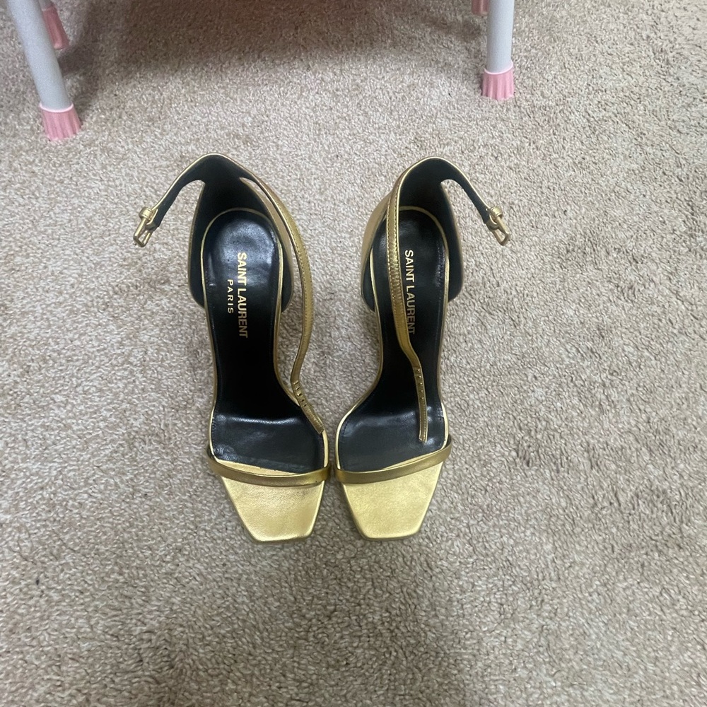 Saint Laurent Gold Women's Heels - Picture 2 of 5